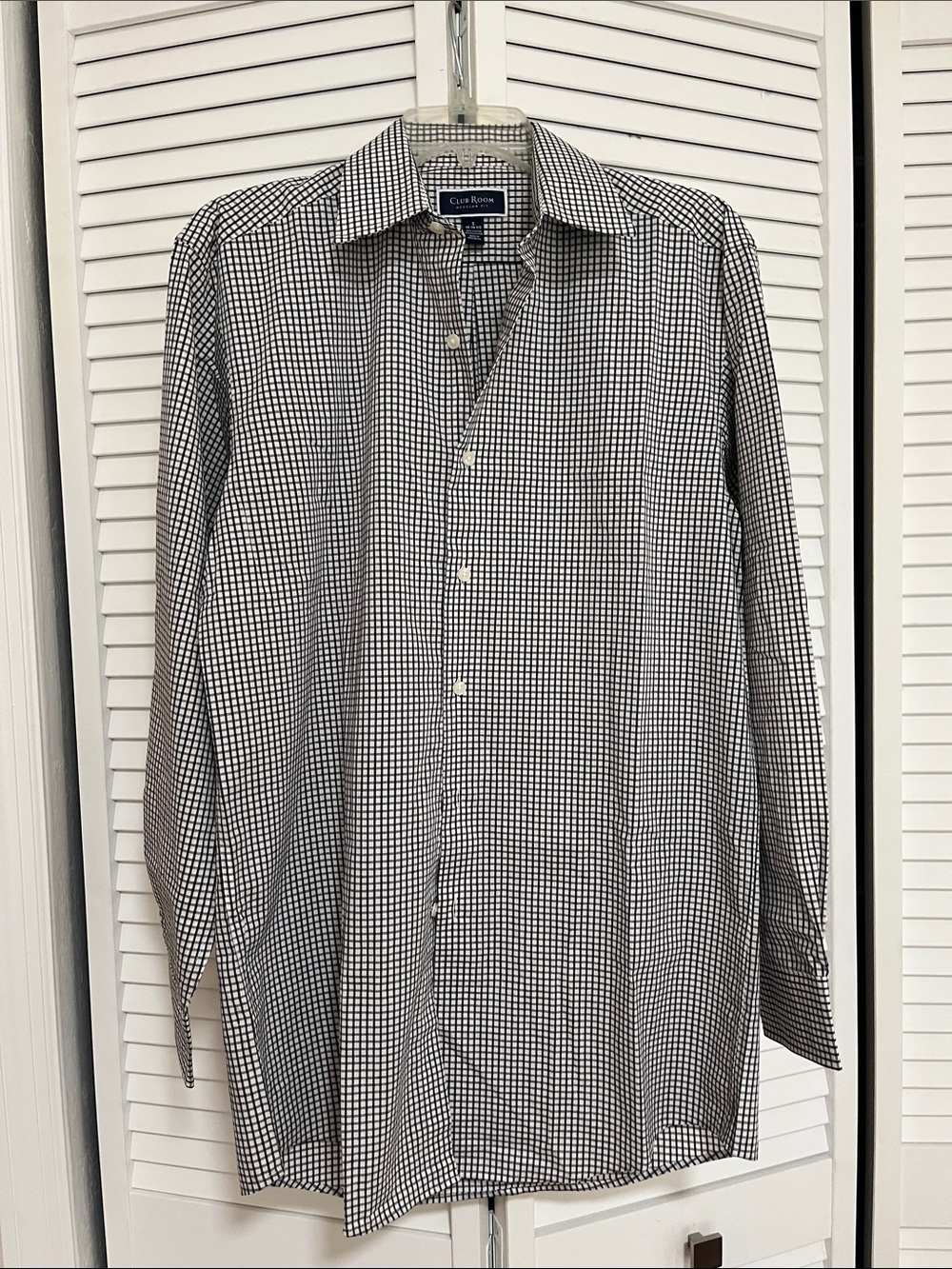 Club Room Black & White Micro-Check Dress Shirt